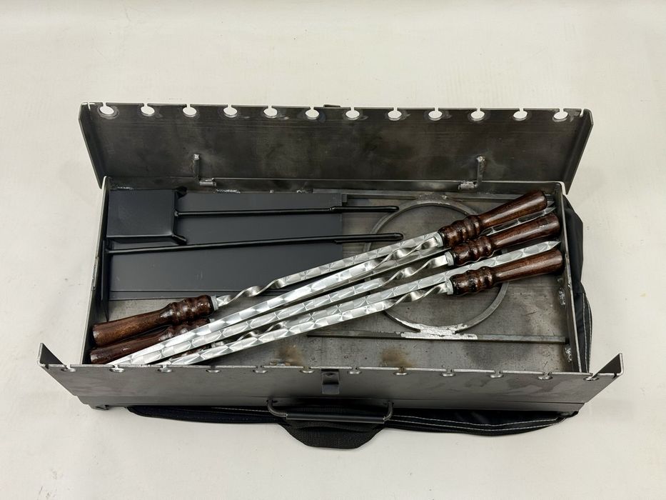 Мангал-валіза з шампурами та підставкою під казан, 3 мм. + чохол