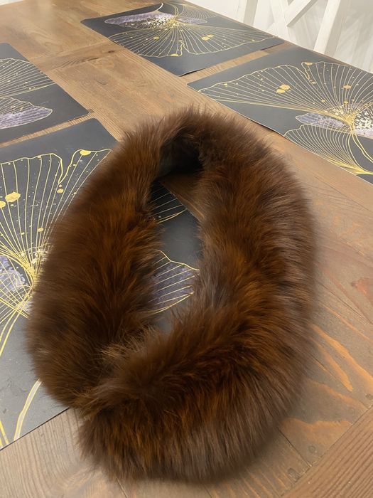 kołnierz z naturalnego futra z lisa