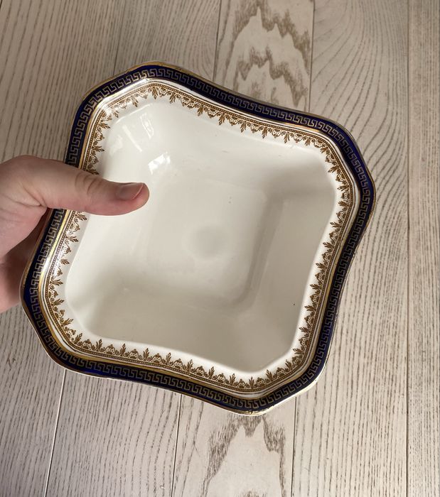 Салатник Wedgwood фарфоровый редкий кобальт позолота