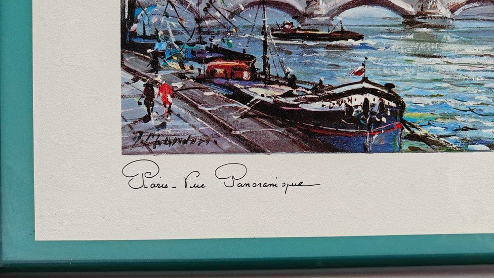 Linda pintura emoldurada da Torre Eiffel em Paris