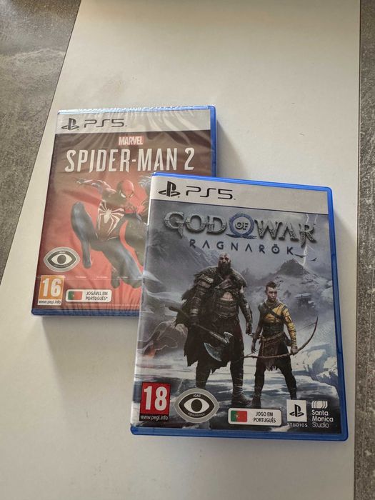 Jogos PS5 – Spider-Man 2, God of War Ragnarok + Suporte Vertical