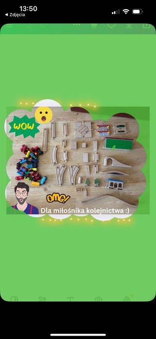 Tory drewniane kolejka drewniana MEGA ZESTAW