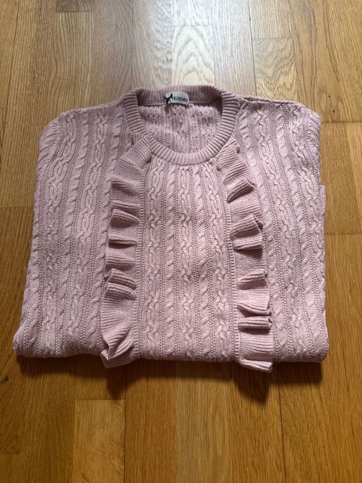 Sweter z falbankami warkoczowy  Tezenis rozmiar L