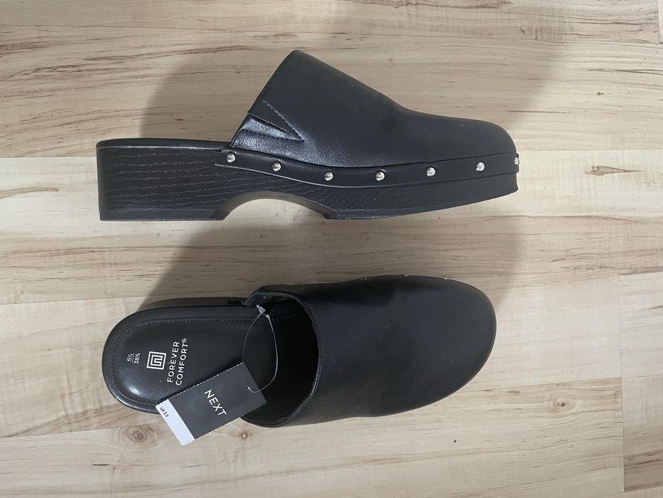 Chodaki drewniaki clogs czarne Next NEW