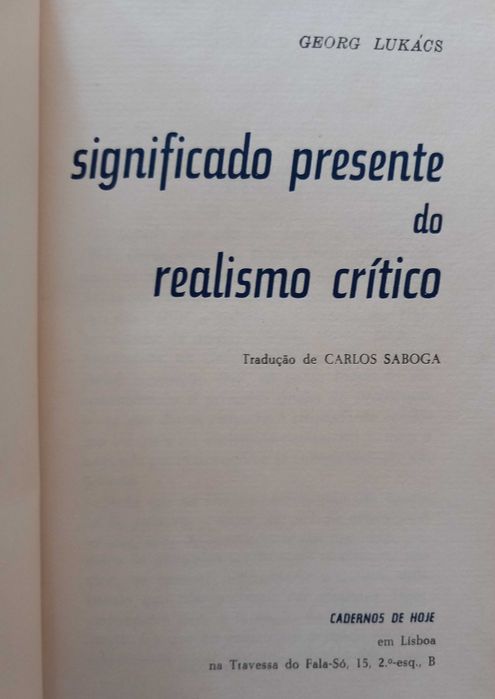 Significado Presente do Realismo Crítico - Georg Lukacs