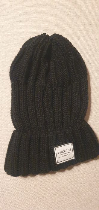 Czapka Puccini jesienno zimowa z warkoczowym splotem one size unisex