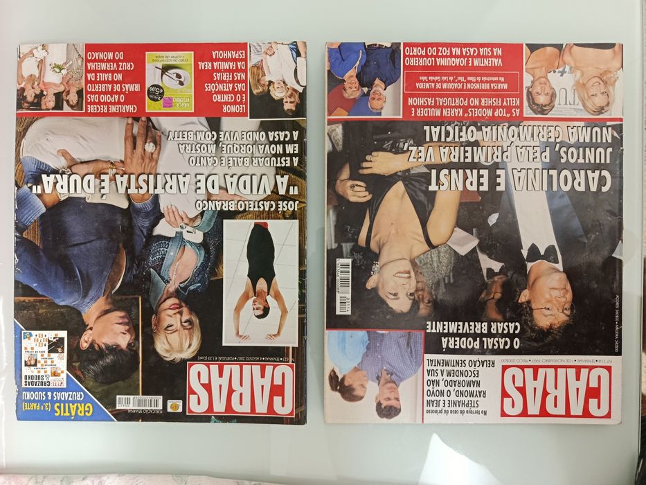 Revistas: Caras, VIP, TV 7 Dias, TV Guia, TV Mais
