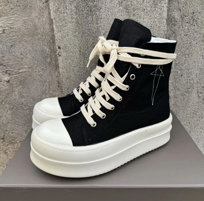 Rick Owens DRKSHDW Double Bumper Ramones High с вышишвкой пентограмма