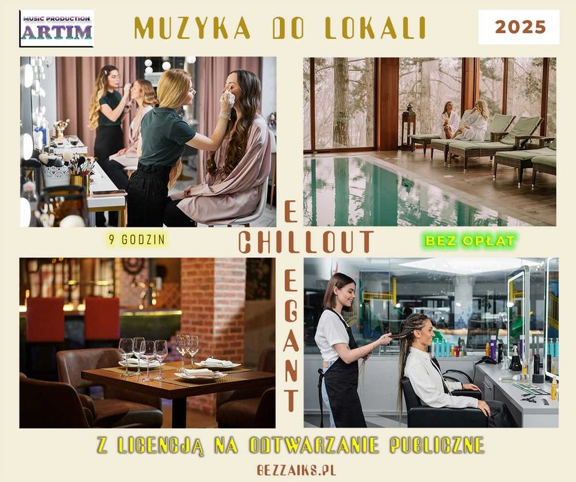 Muzyka z licencją Elegant Chillout Vibes 9 godzin Pendrive USB