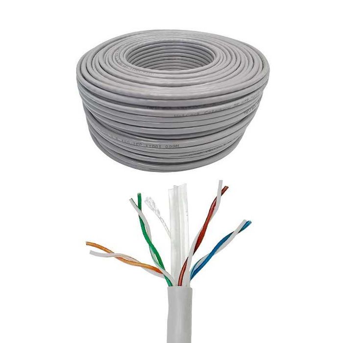 82 | Kabel sieciowy LAN kat. 6 UTP, około 100m, CCA | Bez oryginalnego opakowania