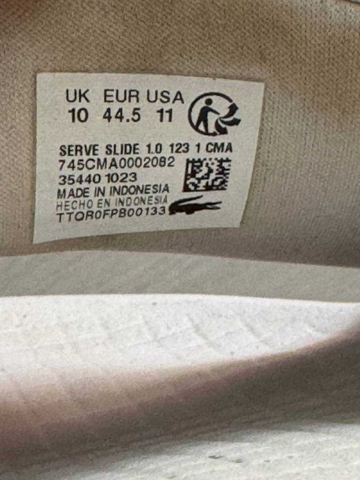 Шльопанці Lacoste чоловічі 44.5