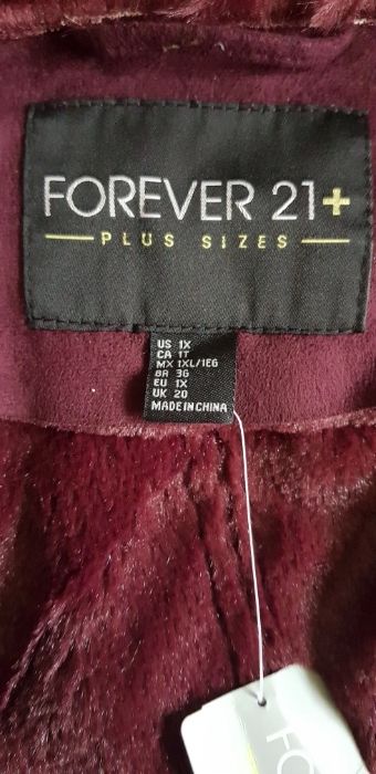 Kożuszek płaszcz waterfall na misiu futro XL 44 46 Plus Size NowyMetki