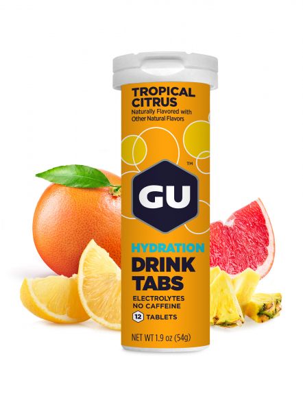 Tabletki nawadniające GU, Tabs 12 sztuk - Tropical citrus