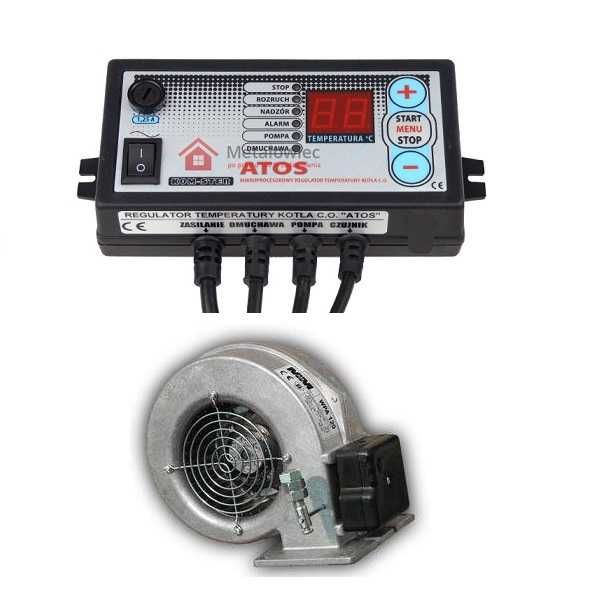 Piec do 140m2 Kocioł 16kw na Węgiel Drewno + Sterownik Dmuchawa