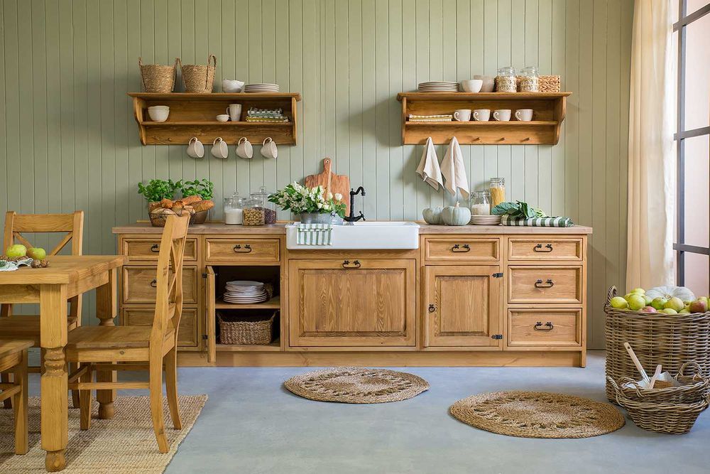 Zestaw mebli kuchennych w stylu rustykalnym - producent