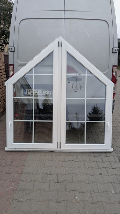 KR HAUS okno 180x189 białe używane szprosy okna drzwi POZNAŃ