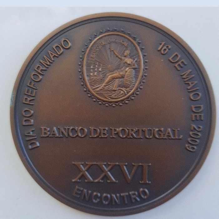 Medalha bronze banco Portugal 7 cm diametro 2009
