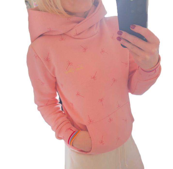 Femi stories bluza różowa gruba kaptur kangurka oversize s 36 L 40