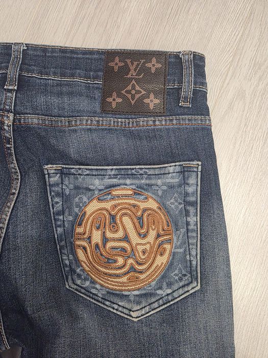 Louis Vuitton jeansy męskie logowana r.34