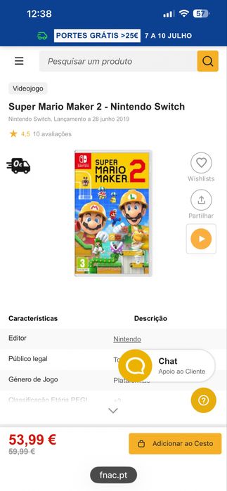 Nintendo switch usada