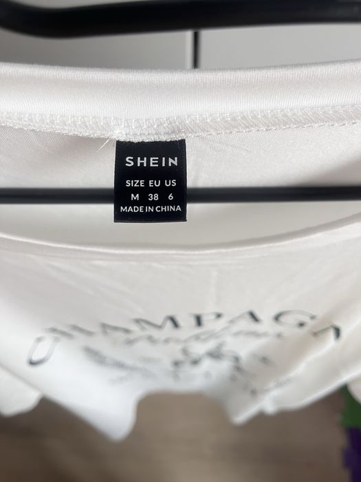 Biala koszulka t-shirt na krotki rekaw oversize M
