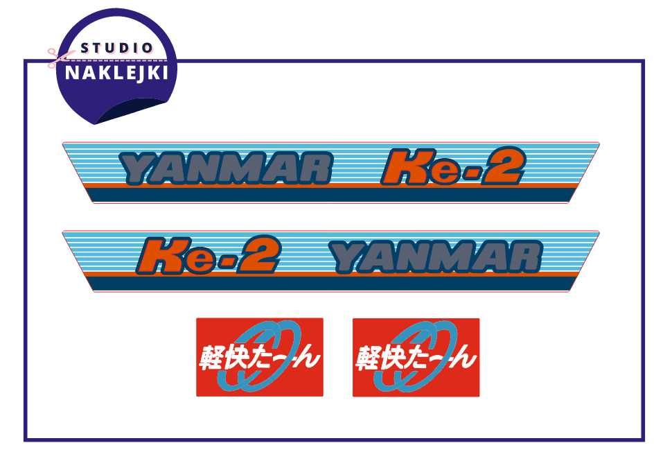 Naklejki Nalepki Ciągnik Yanmar KE-2 Kubota Minitraktorek Nalepka