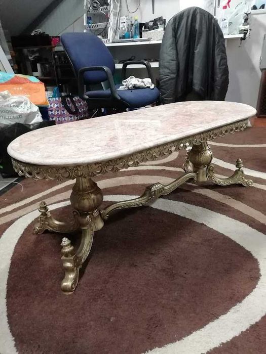 Mesa de centro em mármore e latão (Restaurada)