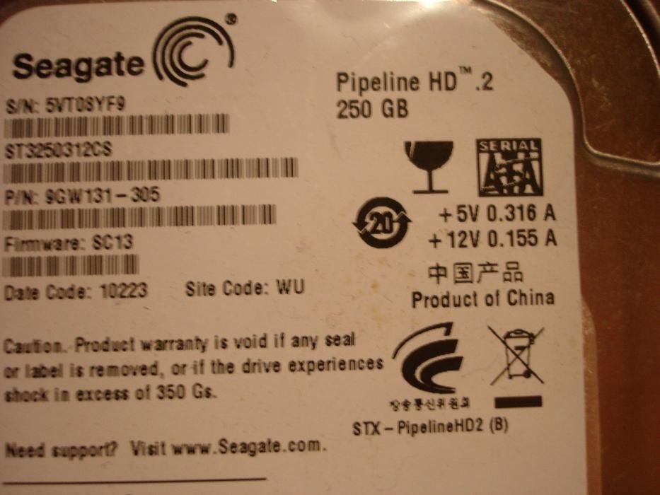 Disco SATA 250 GB 3.5 - como novo