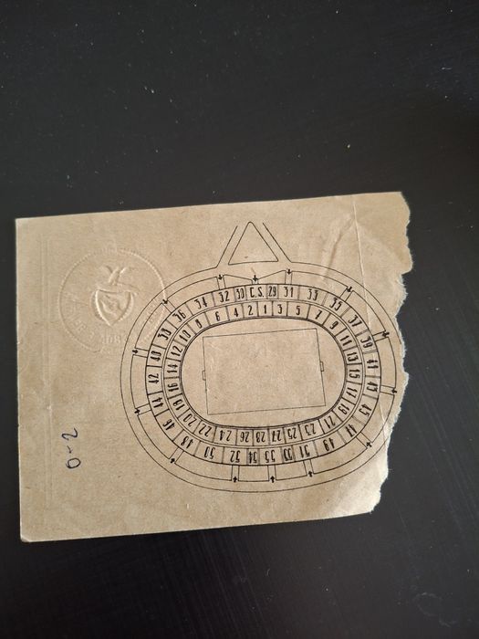 1954 bilhete jogo futebol benfica real Madrid