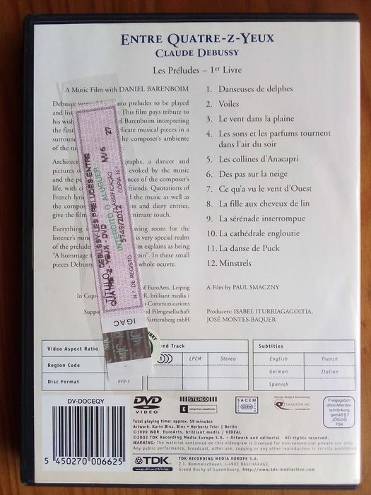 Claude Debussy, Entre Quatre-Z-Yeux  Les Préludes 1er Livre Music Film