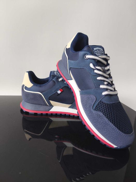 Nowe męskie sportowe buty lekkie granat stylowe 43 Okazja