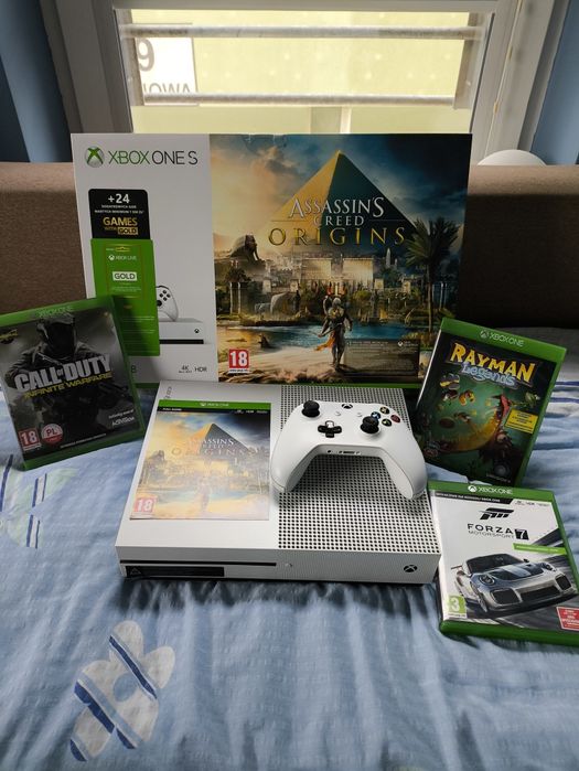 Xbox one S + kontroler + 3 gry + karton