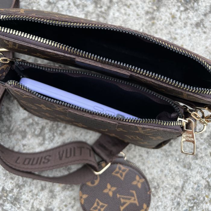 Хіт! Сумка Louis Vuitton 3 в 1 (Multi Pochette) / Базова кросбоді / Луі Вітон / Monogram / клатч