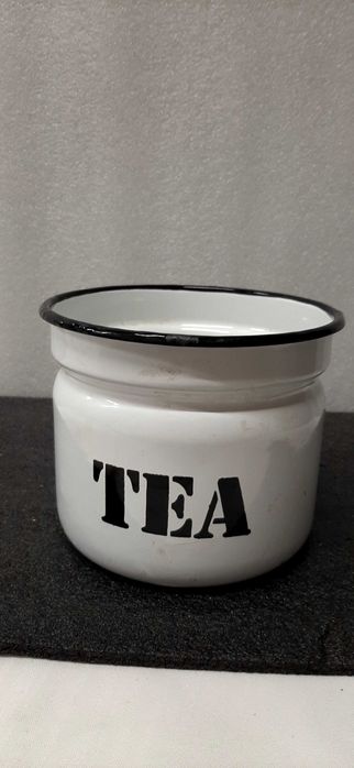 Pojemnik na herbatę emaliowany prl