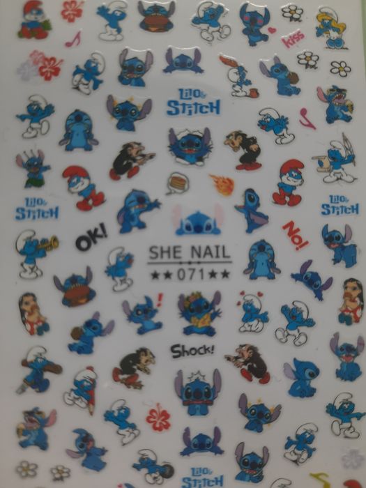 Naklejki na paznokcie Stitch