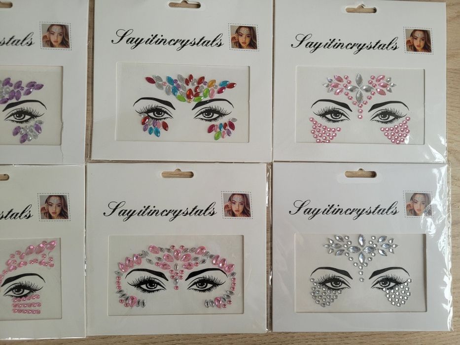 Kryształki samoprzylepne do twarzy ciała 9 sztuk