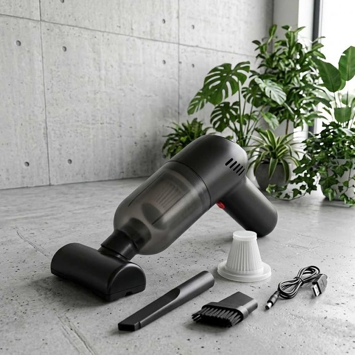 Odkurzacz ręczny bezprzewodowy akumulatorowy 60W 4500Pa HEPA USB mini lekki do auta domu i biura NOWY GWARANCJA 24M + GRATIS