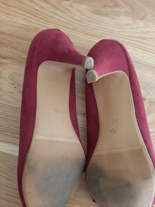 Eleganckie czolenka bez palców fuksja rozm. 39 H&M