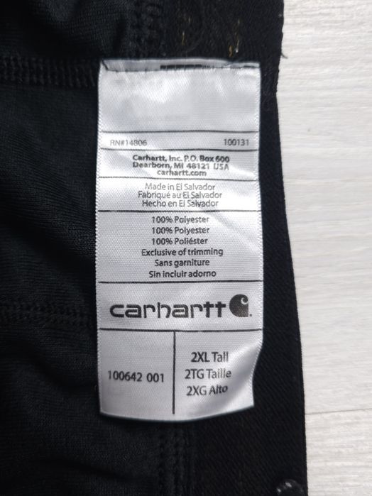 Carhartt Force Base Layer Thermal Long Johns Leggings Black XL Regular