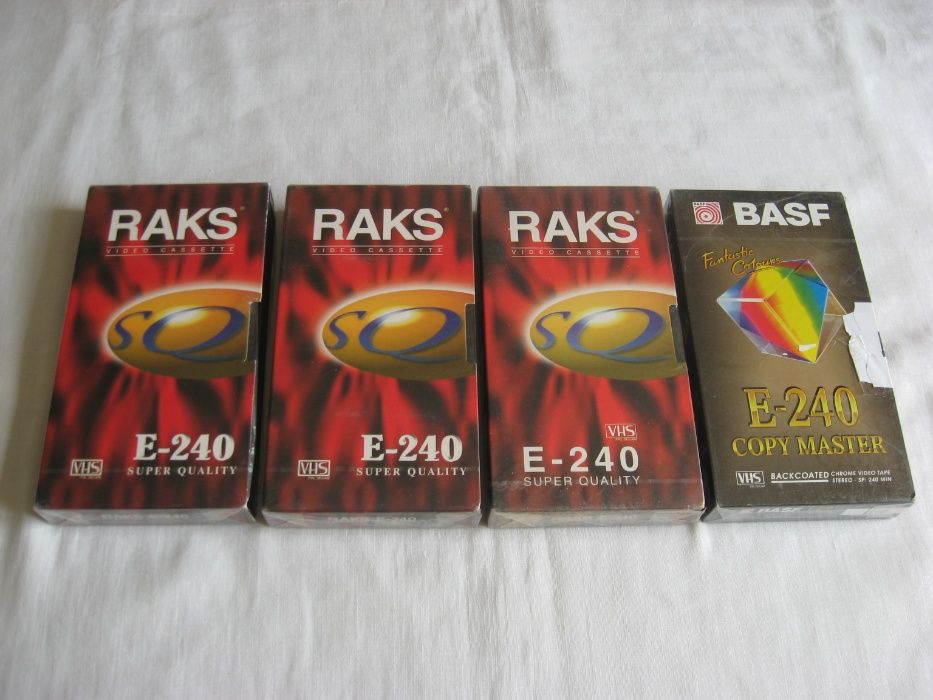 Кассеты видео с записью Panasonic, Sony, RAKS, SKC (180 - 240 мин)