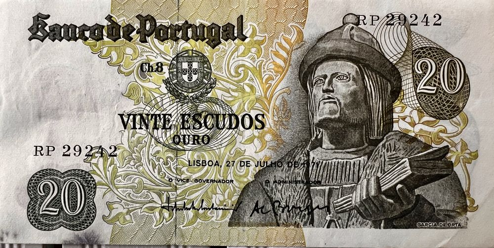 Nota de 20 escudos - 1971