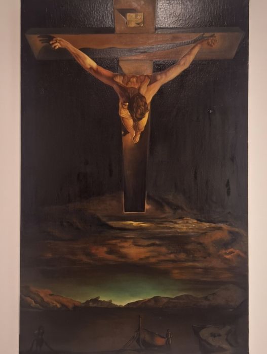 Quadro a Óleo "Cristo de São João da Cruz" – Inspirado em Salvador Dal