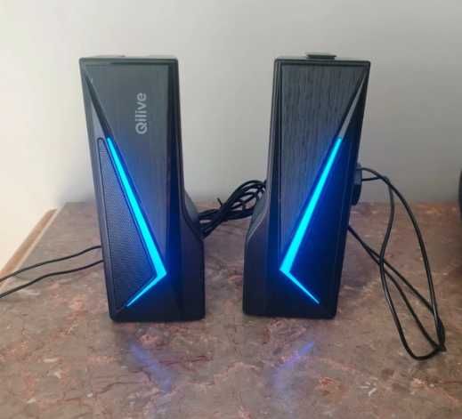 Colunas de som Qilive gaming c/ iluminação LED RGB dynamic