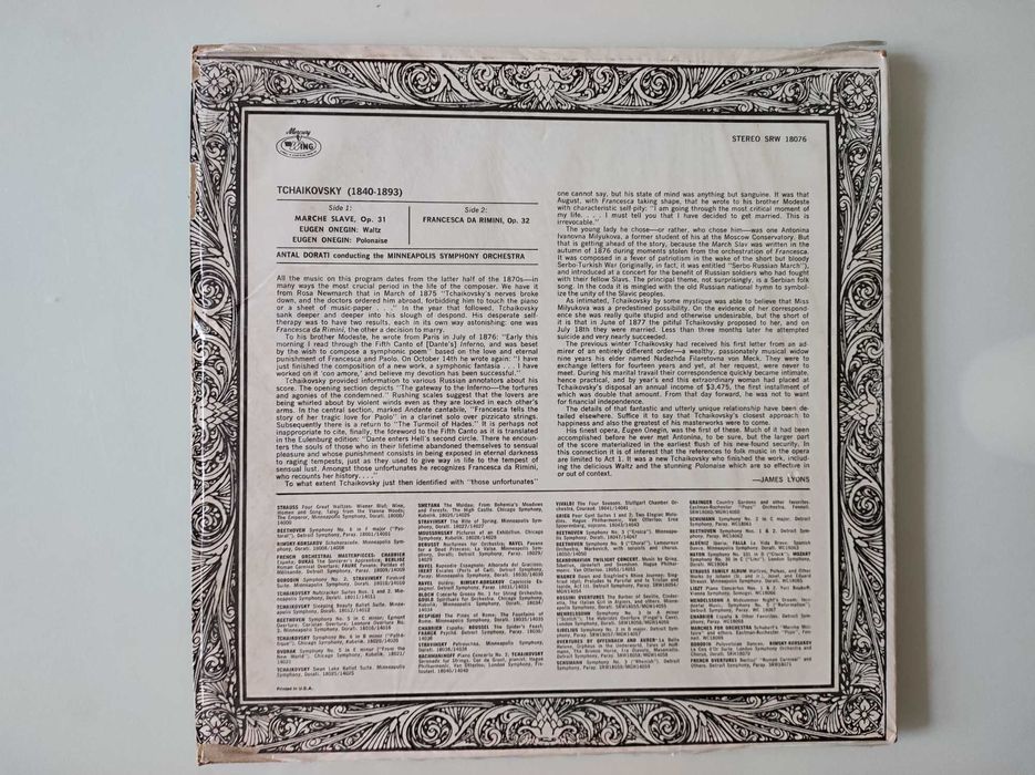 Disco Vinil de Tchaikovsky: Antal Dorati / Minneapolis Symphony