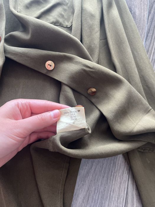Koszula khaki 100% jedwab