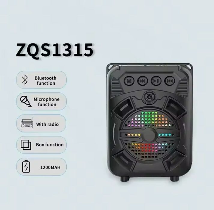 Портативная блютуз колонка с радио