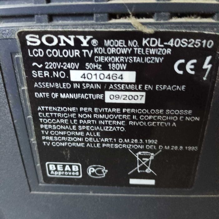 Sprzedam telewizor Sony Bravia
