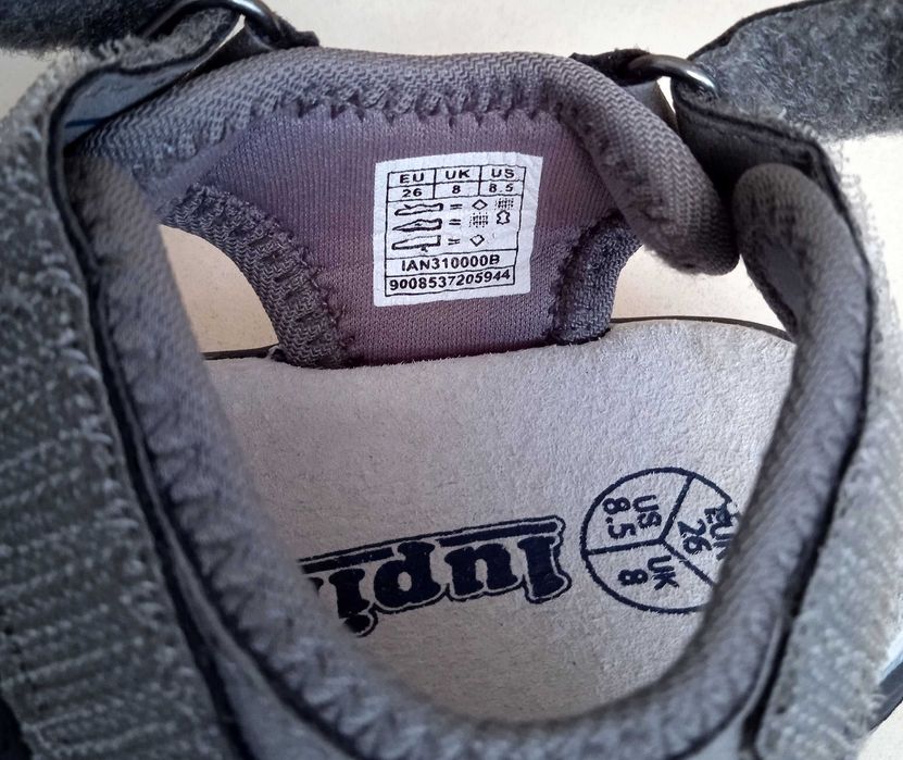 Нові німецькі дитячі босоніжки на липучках, сірі сандалі, літо, р. 26