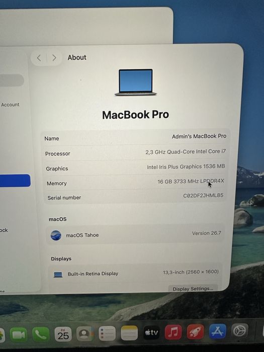 MacBook Pro 13 2020 I7 2.3 / 16gb / 512ssd 358 циклів
