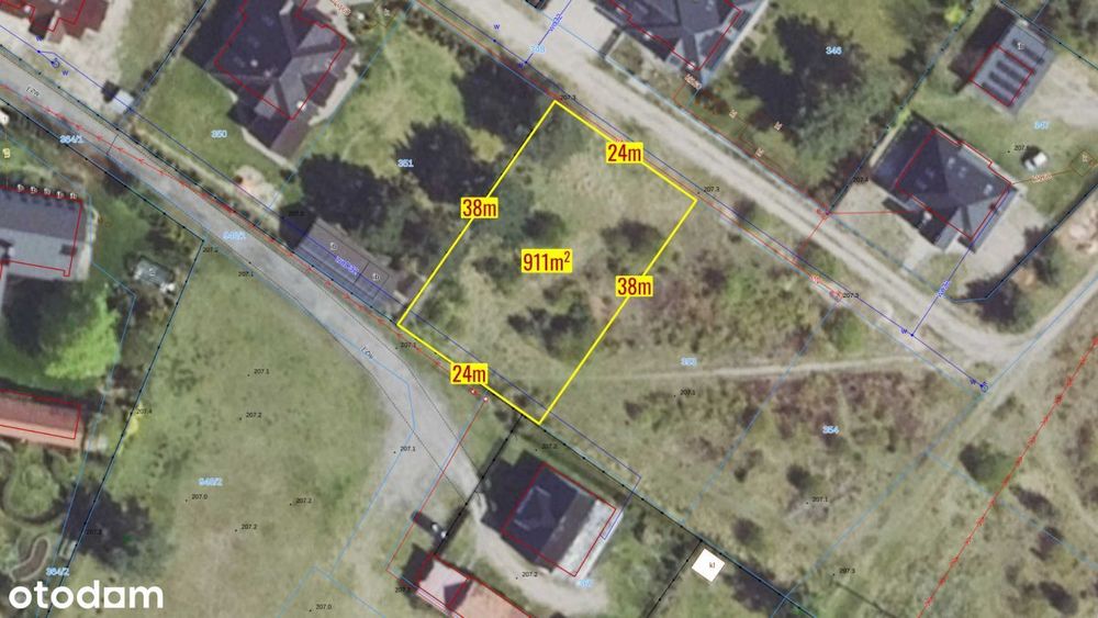 Działka budowlana Myślina 911 m² - View 2